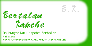 bertalan kapche business card